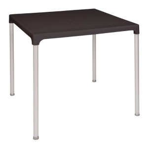 Bolero vierecker Tisch mit Aluminiumfuß 75cm schwarz