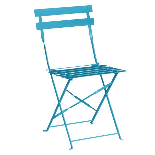 Bolero azurblaue Terassenstühle aus Stahl (2er Pack)