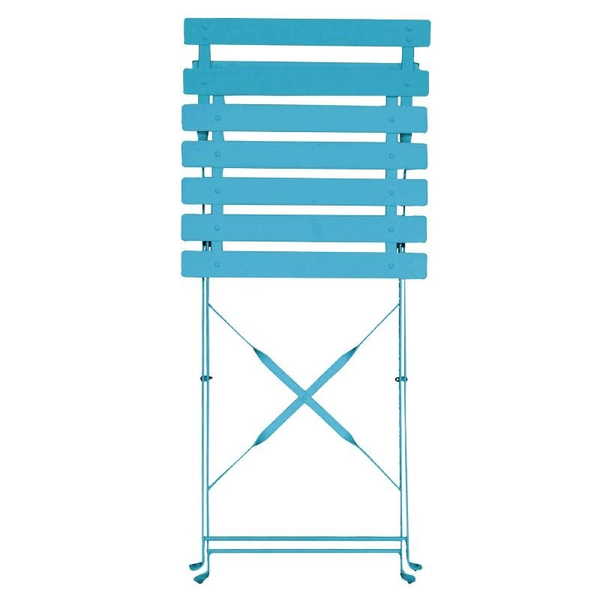 Bolero azurblaue Terassenstühle aus Stahl (2er Pack)