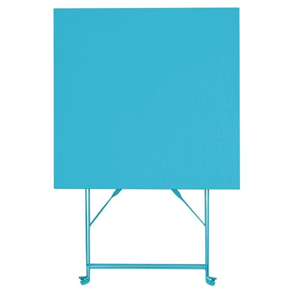 Bolero azurblauer Terassentisch aus Stahl viereckig