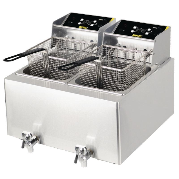 Buffalo doppelte Friteuse mit Zeituhr 2x8ltr - 2,9kw