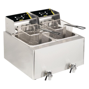 Buffalo doppelte Friteuse mit Zeituhr 2x8ltr - 2,9kw