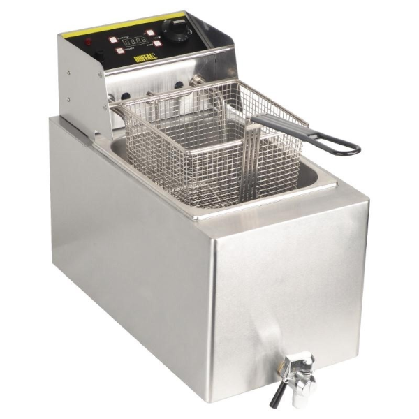 Buffalo einfache Friteuse mit Zeituhr 8ltr - 6kw