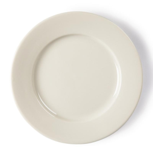 Olympia Elfenbein Teller mit breiter Fahne 25 cm