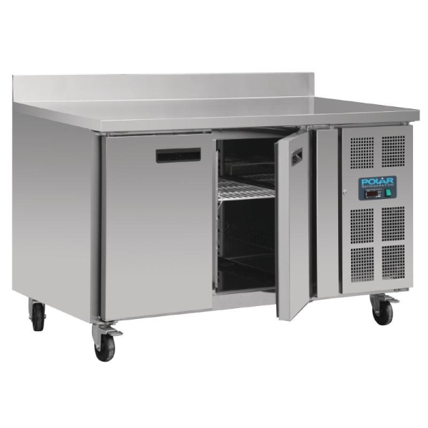 Polar 2-türiger Edelstahlgefrierschrank mit Spritzschutz (282Ltr)