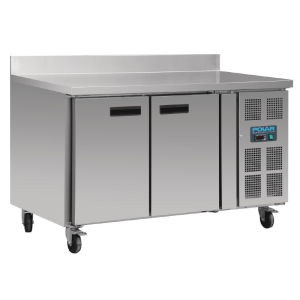 Polar 2-türiger Edelstahlgefrierschrank mit Spritzschutz (282Ltr)