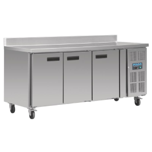 Polar 3-türiger Edelstahlgefrierschrank mit Spritzschutz (417Ltr)