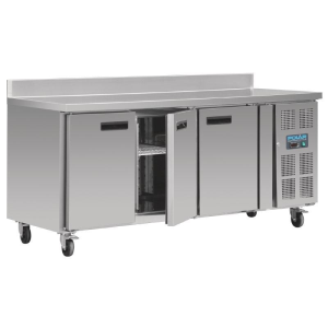 Polar 3-türiger Edelstahlgefrierschrank mit Spritzschutz (417Ltr)