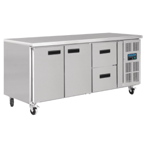 Polar Edelstahl Thekenkühlschrank 2-türig/2...