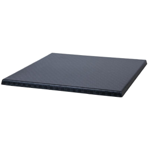 Werzalit Tischblatt, Rattan anthrazit, vierkant 60x60cm