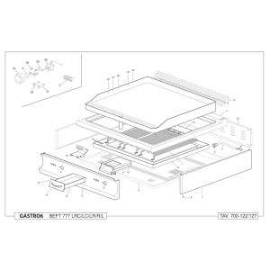 Elektro Grillplatte 1/2 glatt 1/2 gerillt -Top-