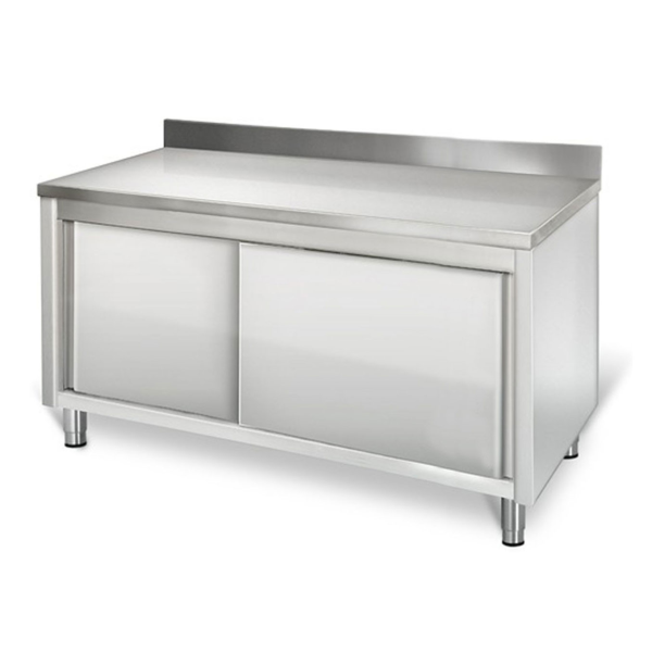 Arbeitsschrank 1,6m - mit Schiebetür und Aufkantung