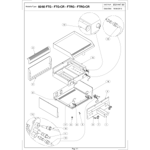 Gas Grillplatte 1/2 glatt und 1/2 gerillt -Top-