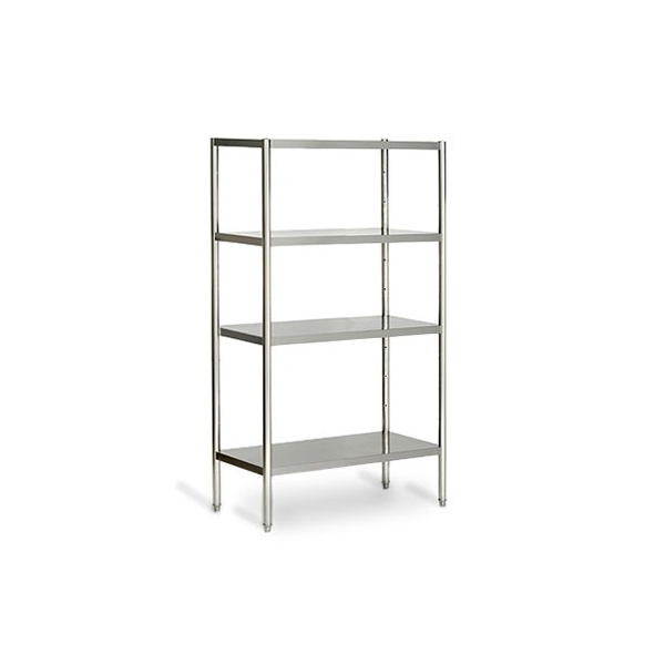 Edelstahlregal 1,2 x 0,48 m - mit 4 Ablagen (VERSTELLBAR)