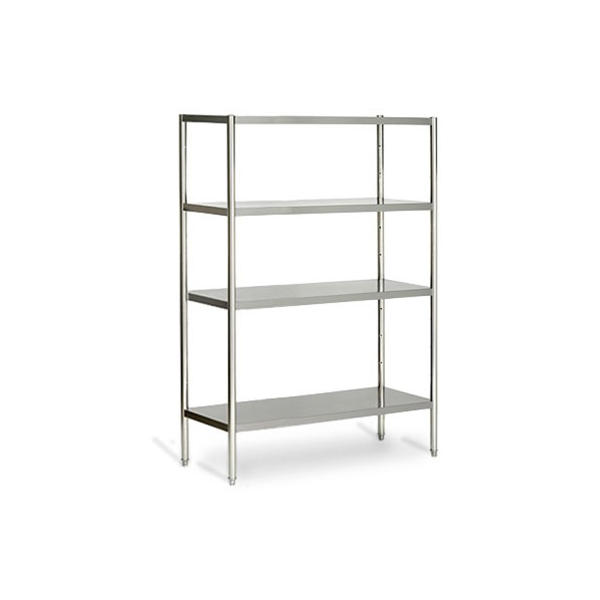 Edelstahlregal 1,6 x 0,48 m - mit 4 Ablagen (VERSTELLBAR)