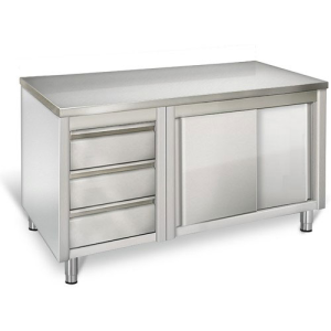 Arbeitsschrank 1,8m - mit 3 Schubladen links