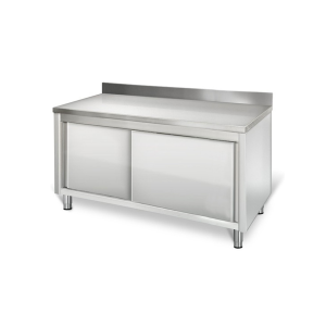 Arbeitsschrank 1,4m - mit Schiebetür und Aufkantung