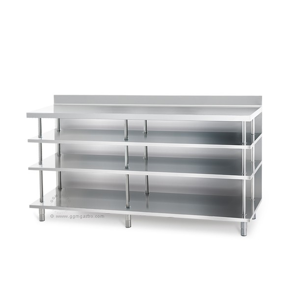 Bar Arbeitstisch 2,0m x 0,6m, mit 4 Ablagen