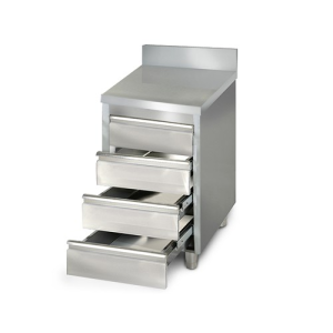 Schubladenschrank 0,5m - mit 4 Schubladen und Aufkantung