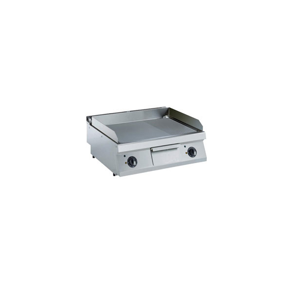 Elektro Grillplatte, 2/3 glatt - 1/3 gerillt aus Hartchrom -TOP-
