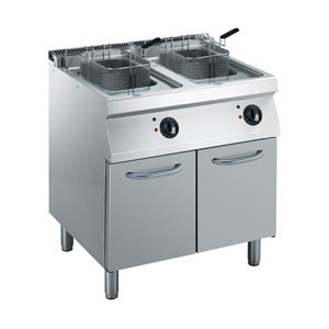 Elektro Friteuse 2x 14 Liter auf Unterbau