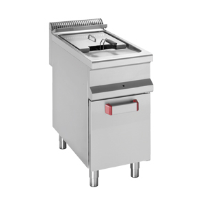 Gas Friteuse 1 Becken 20 Liter auf Unterschrank mit...