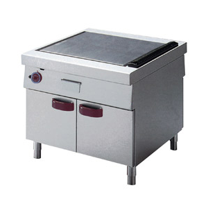 Gas Grillplatte, glatt, offener Unterbau, "zentrales...
