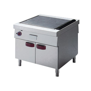 Gas Grillplatte, glatt, hartverchromt, Unterbau, "zentrales durchreichen"