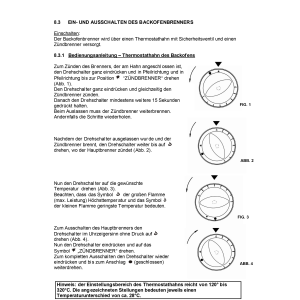 Gasherd, 6 Brenner, offener Unterbau, "zentrales durchreichen"