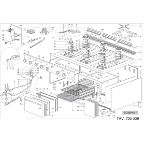 Gasherd 6 Brenner, Gasbackofen GN 2/1 und Unterbau
