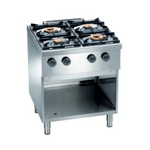 Gasherd 4 Brenner auf offenem Unterbau