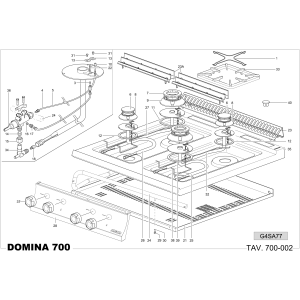 Gasherd 4 Brenner auf offenem Unterbau