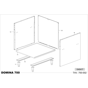 Gasherd 4 Brenner auf offenem Unterbau