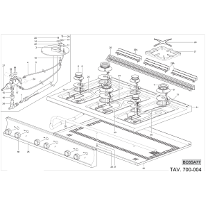Gasherd 6 Brenner auf offenem Unterbau