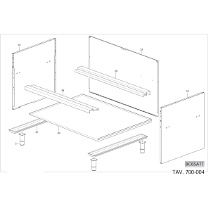 Gasherd 6 Brenner auf offenem Unterbau