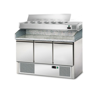 Pizzakühltisch 1,4mx0,7m - mit 3 Türen
