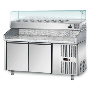 Pizzakühltisch 1,5mx0,8m - mit 2 Türen
