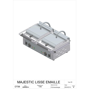 Kontaktgrill DOPPELT, emaillierte Platten