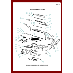 Elektro Kontaktgrill Panini, gerillte Platte