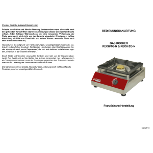 Gas Hockerkocher, 1 Brenner (5 kW)