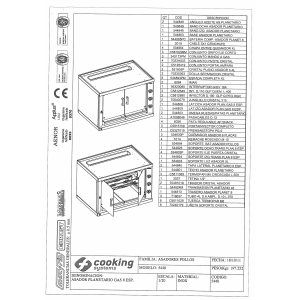 Elektro Hähnchengrill, 6 Drehspieße 1080mm, 36 St. - 1410 mm