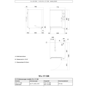 Elektro Ofen für die Regeneration für 5x GN 1/1 + Befeuchter