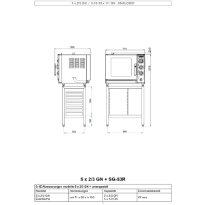 Elektro Ofen für die Regeneration für 5x GN 1/1 + Befeuchter