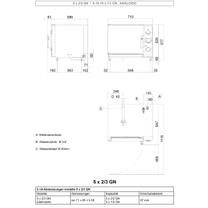Elektro Ofen für die Regeneration - Halten der Temperatur 10x GN 1/1 mit Beschwadung