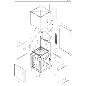 Durchschubspülmaschine, Korb 500x500 mm