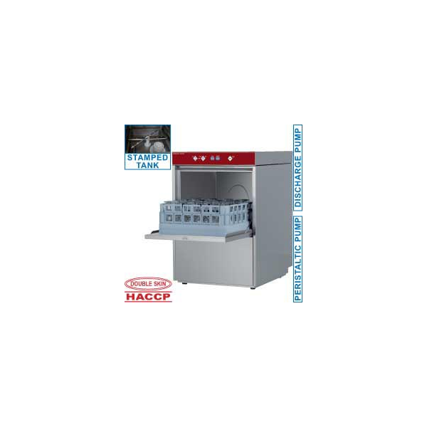 Gläserspülmaschine für Körbe 400x400 mm + Laugenpumpe