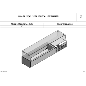 Refrigerated structure GN 8x 1/4 with lid