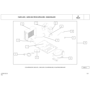 Kühlaufsatz GN 5x 1/3, 1x 1/2, mit gerader Glasscheibe