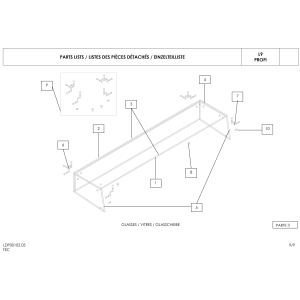 Kühlaufsatz GN 10x 1/3, 1x 1/2, mit gerader Glasscheibe