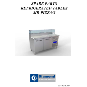 Gekühlter Pizzatisch, 2 Türen 600x400, 3 neutrale Schubladen 600x400, Kühlaufsatz 6x GN ¼